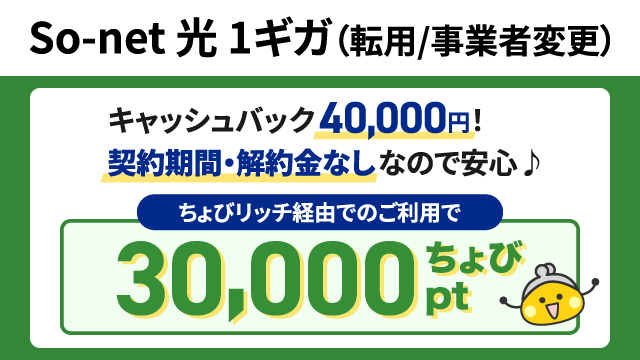 So-net 光 1ギガ（転用/事業者変更）
